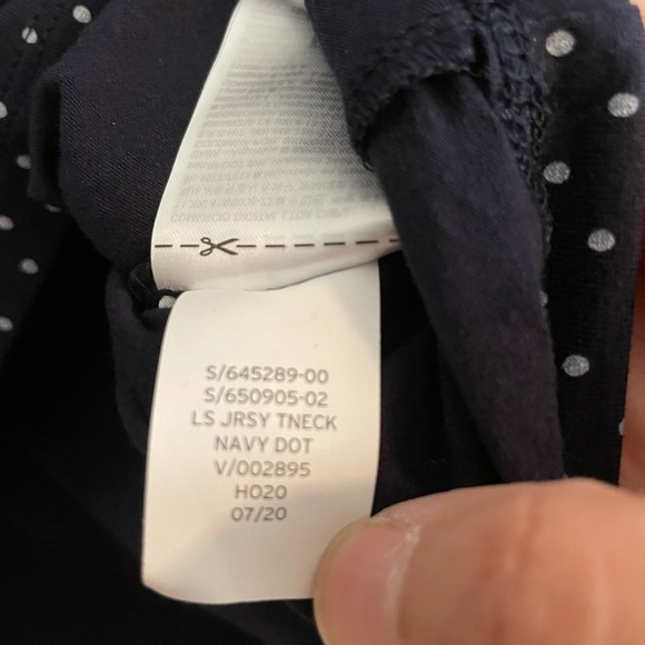 NWT Gap Womens Medium Turtleneck T Shirt Jersey Knit Polka Dot Navy Blue Light - Picture 6 of 6